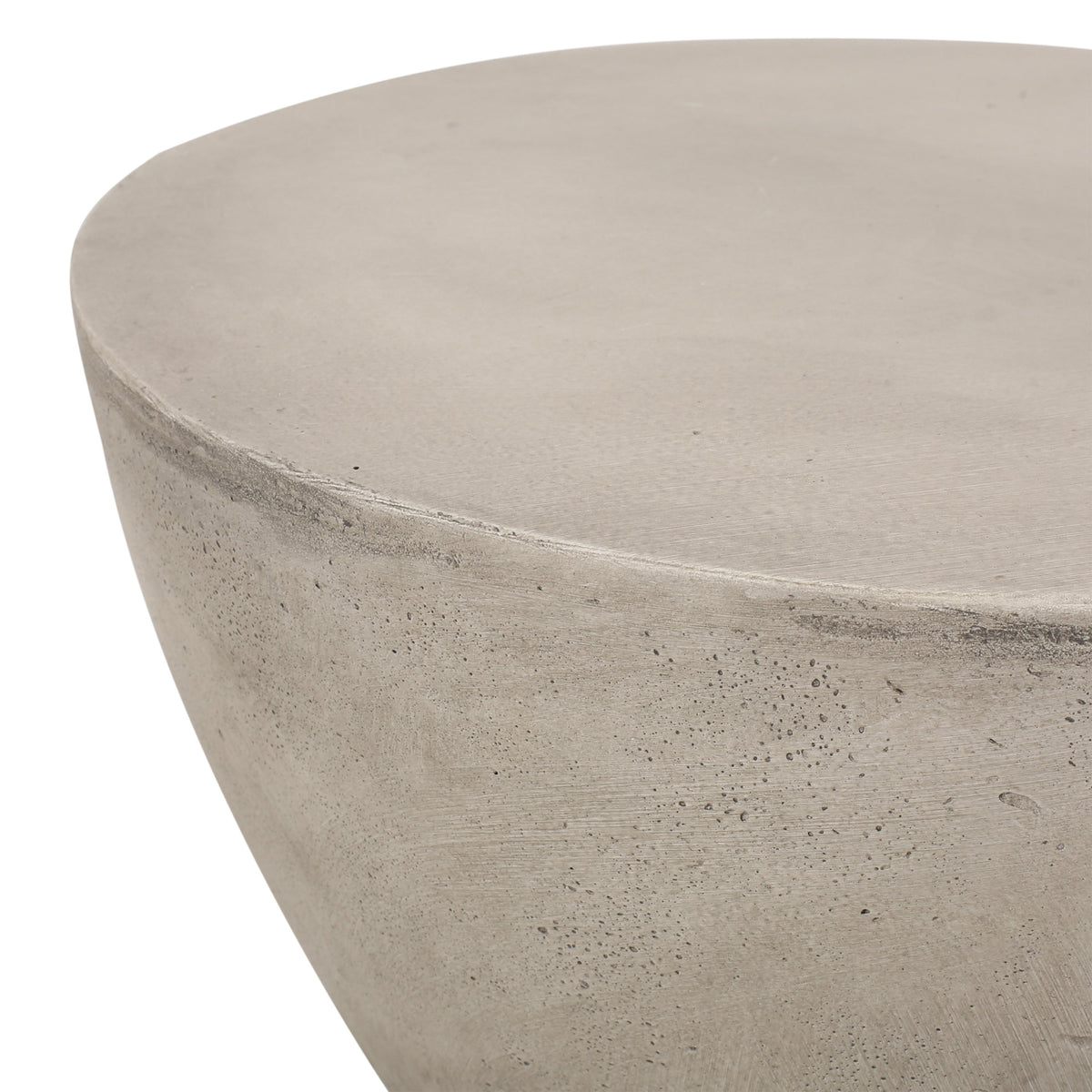 Outdoor Lightweight Concrete Side Table, Light Gray, view 9