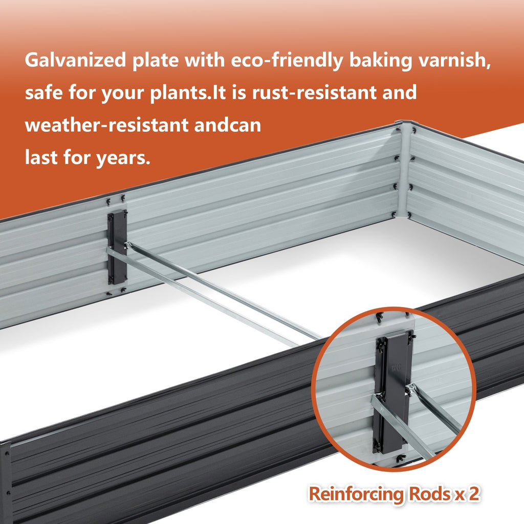 Galvanized Raised Garden Beds Outdoor 8×4×1 ft Planter, view 7