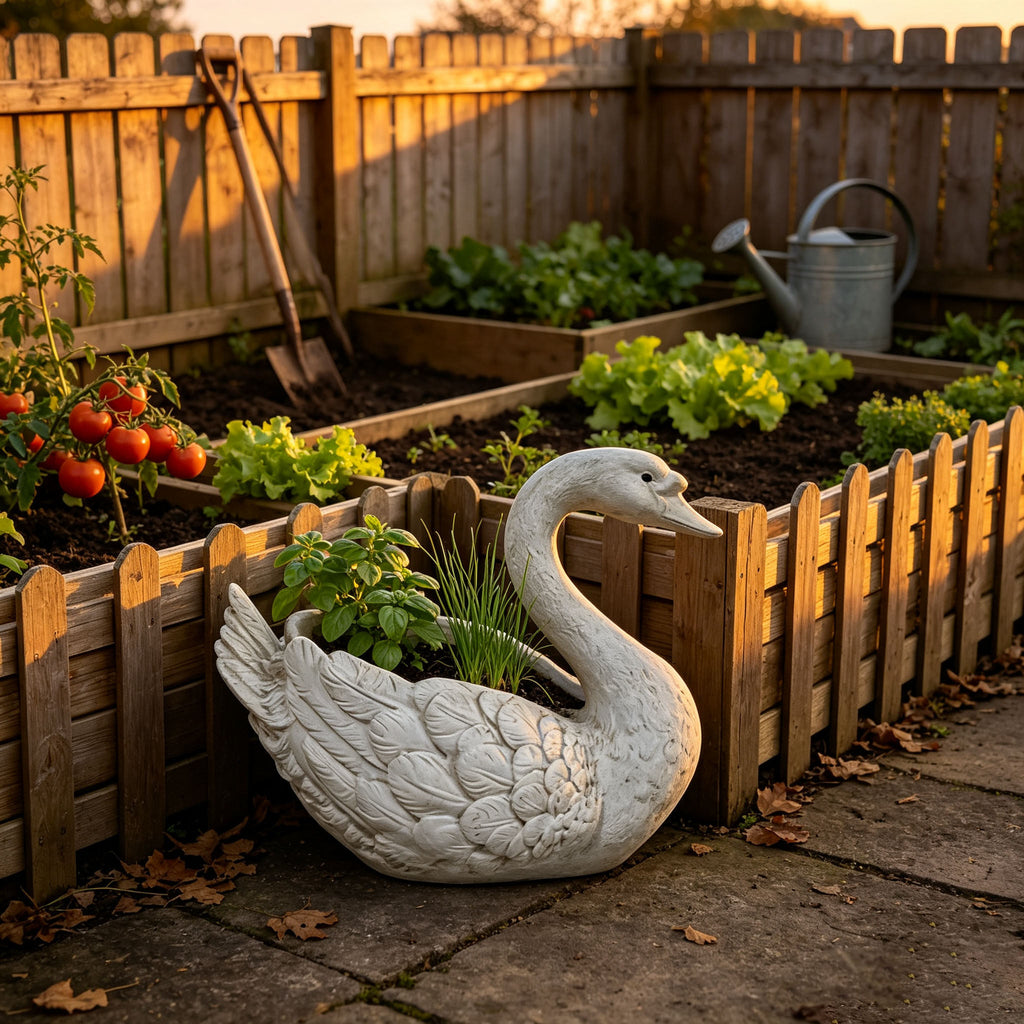 12.6'' Tall Swan Sculpture Planter, view 7