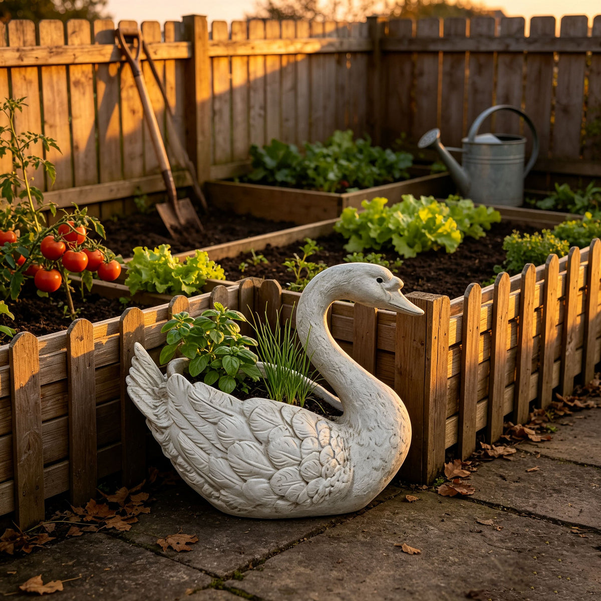 12.6'' Tall Swan Sculpture Planter, view 7