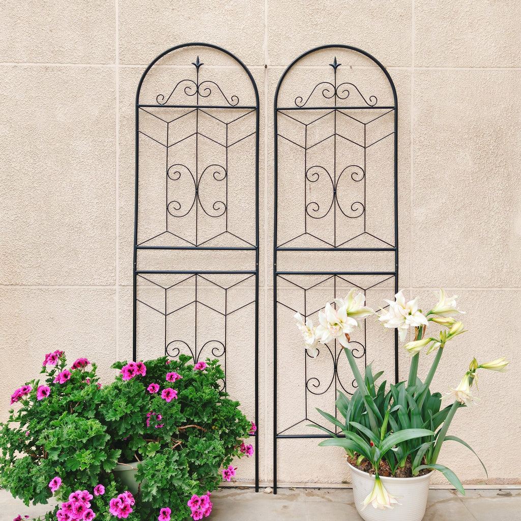 4 Pack Elegant Black Iron Garden Trellis, view 10