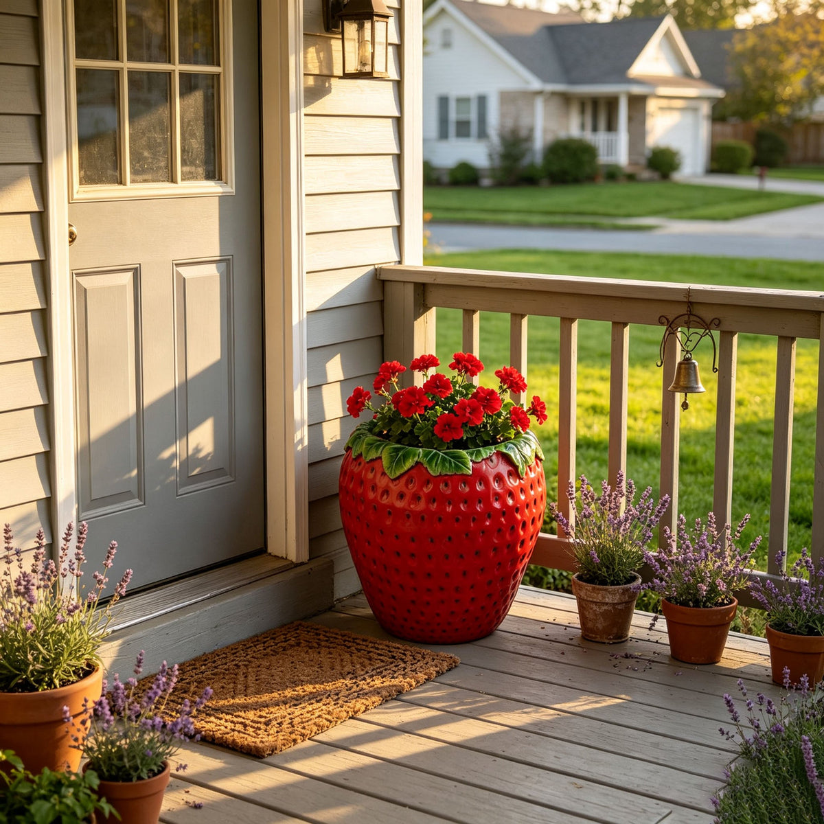 15'' Tall Strawberry Shaped Planter Pot, view 7