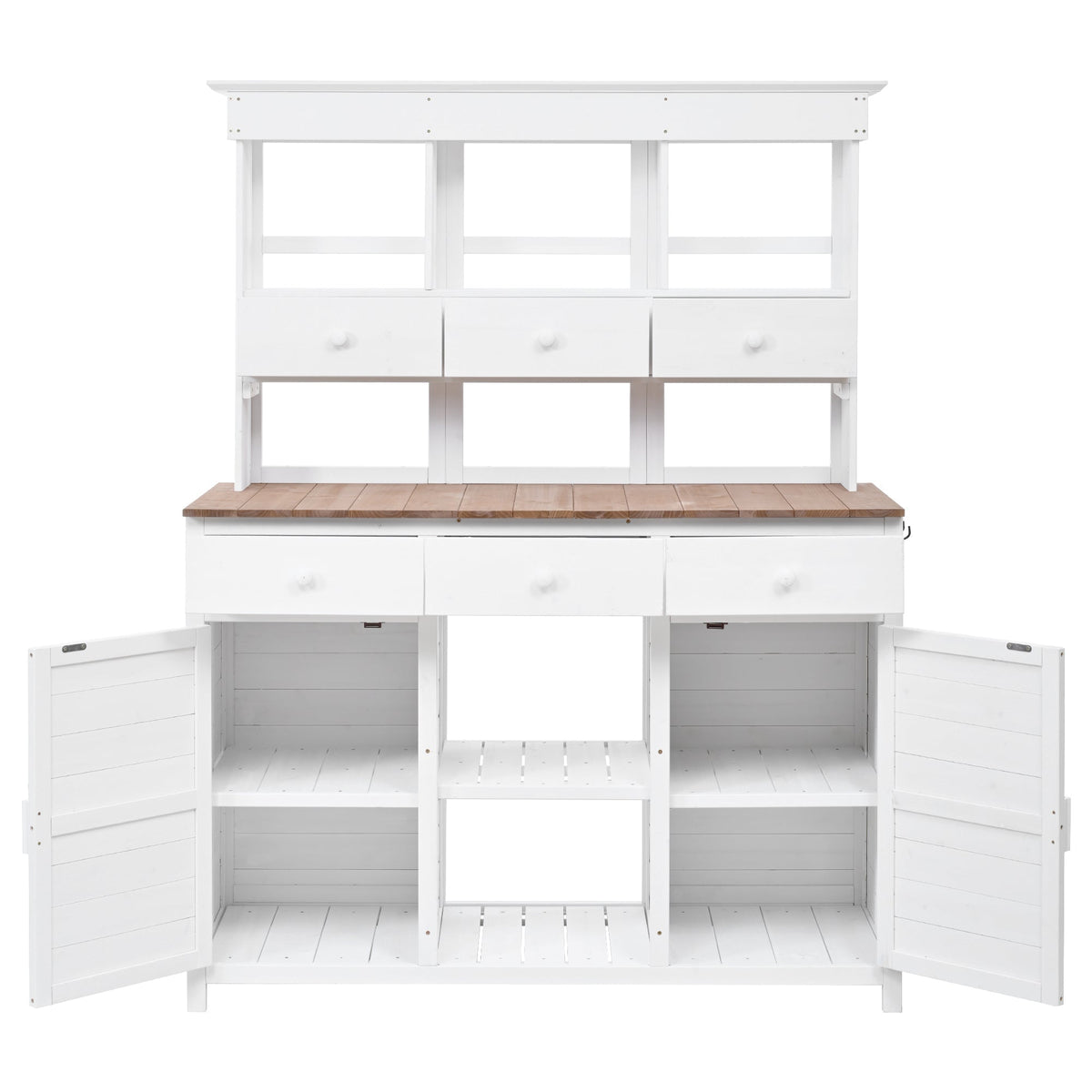 TOPMAX 65.7" Potting Bench with Hutch, 6 Drawers & Cabinets, view 9
