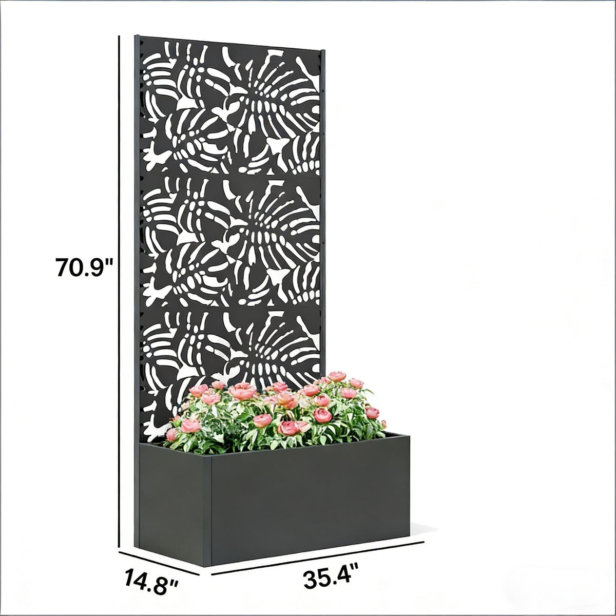 Trellis Planter with Spacious Metal Box and Efficient Drainage, view 8