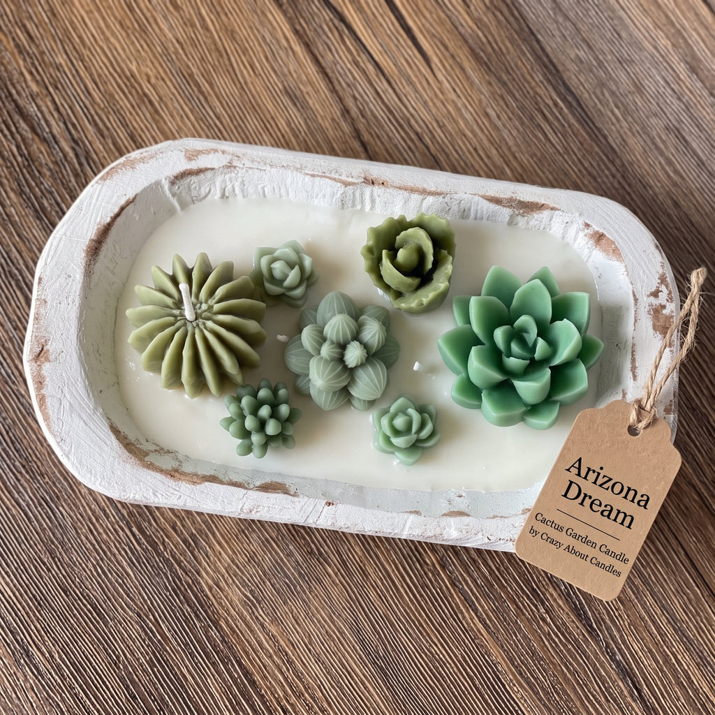 Dough Bowl Candle | Soy Wax Bowl Candle | Cactus Candle, view 2