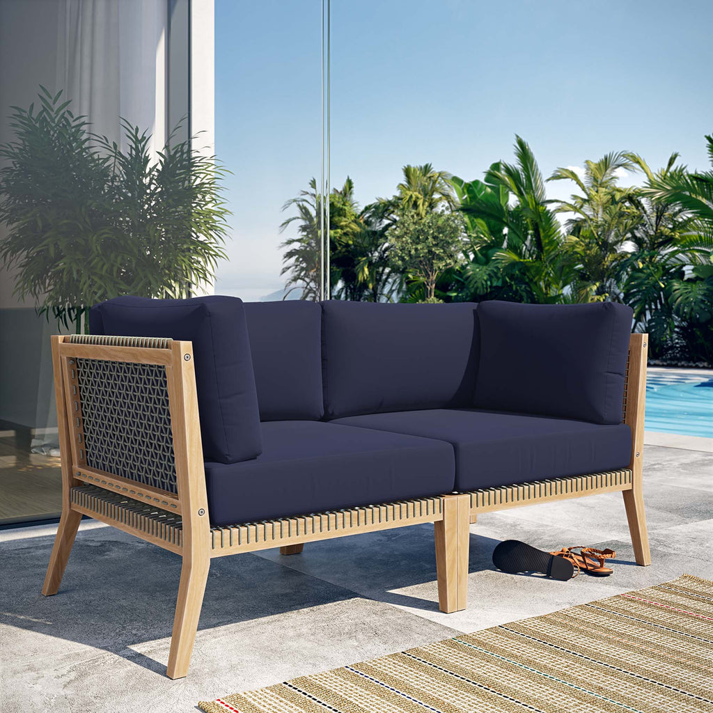 Clearwater Outdoor Patio Teak Wood Loveseat by Modway, view 9