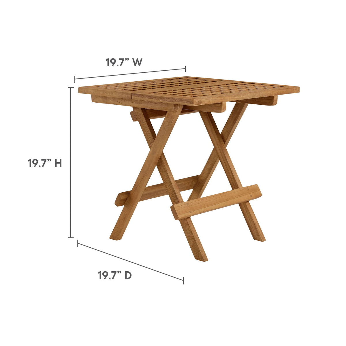 Vienna Outdoor Patio Teak Wood Side Table by Modway, view 3
