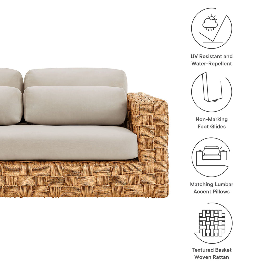 Thames Outdoor Patio Wicker Loveseat by Modway, view 3