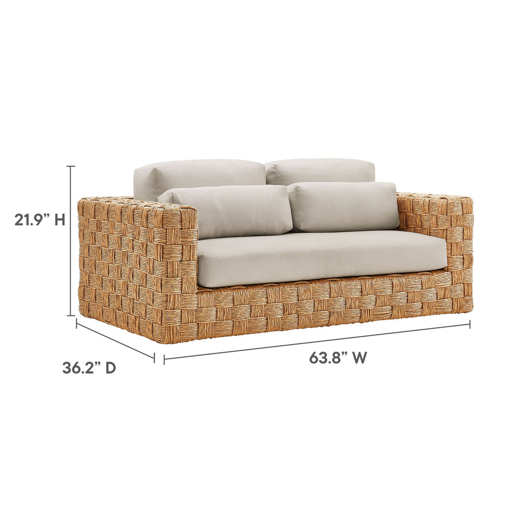 Thames Outdoor Patio Wicker Loveseat by Modway, view 2