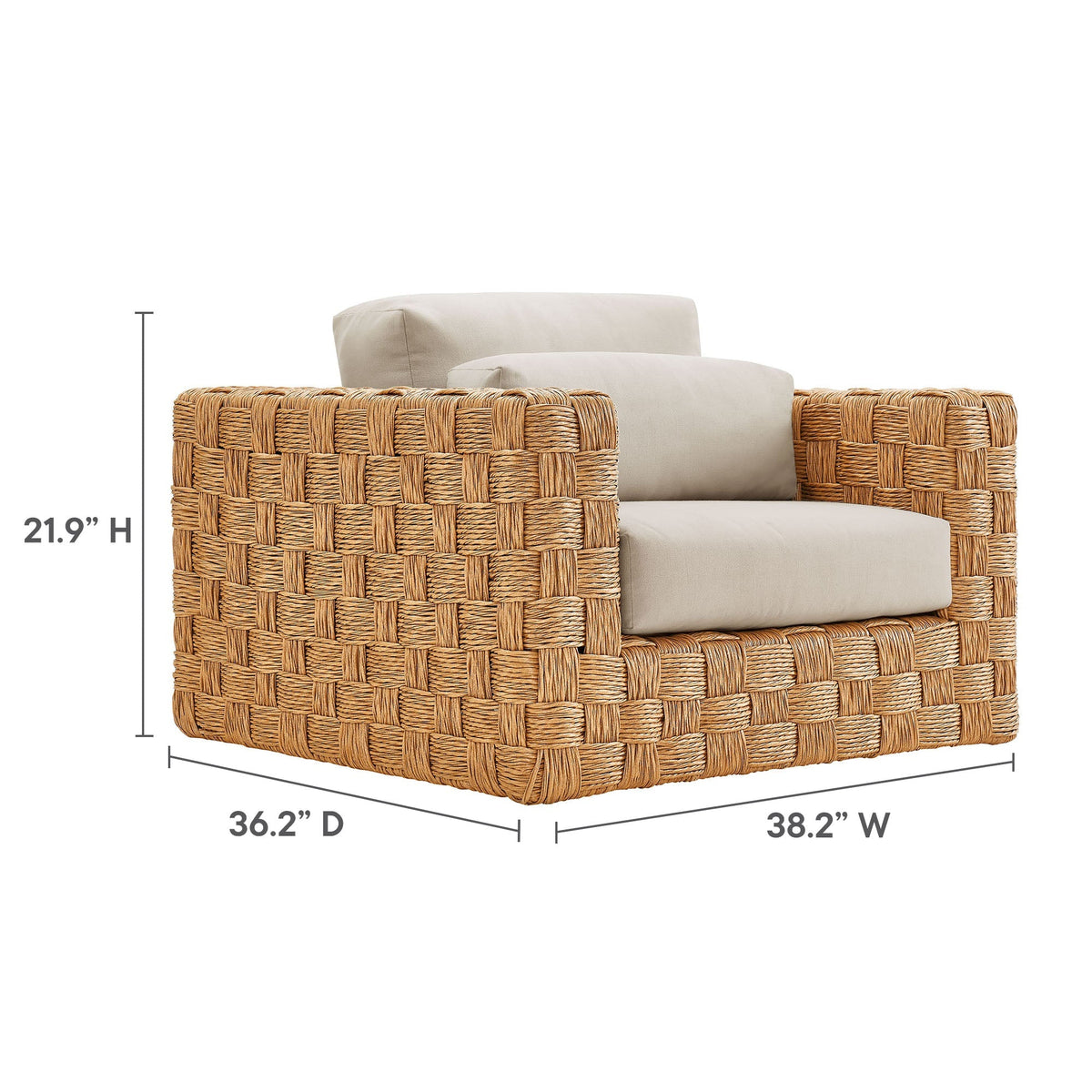 Thames Outdoor Patio Rattan Armchair by Modway, view 2