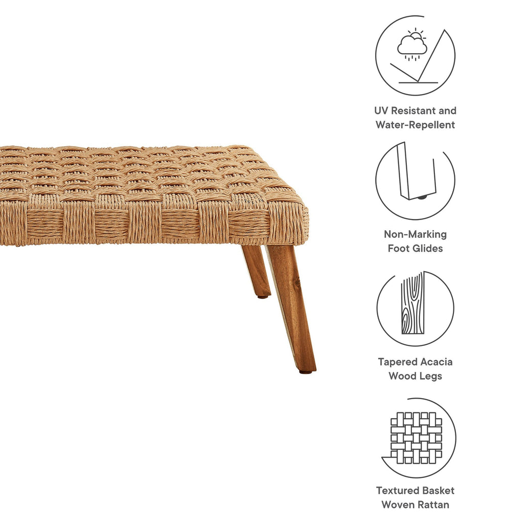 Thames Outdoor Patio Wicker Rattan Coffee Table by Modway, view 3