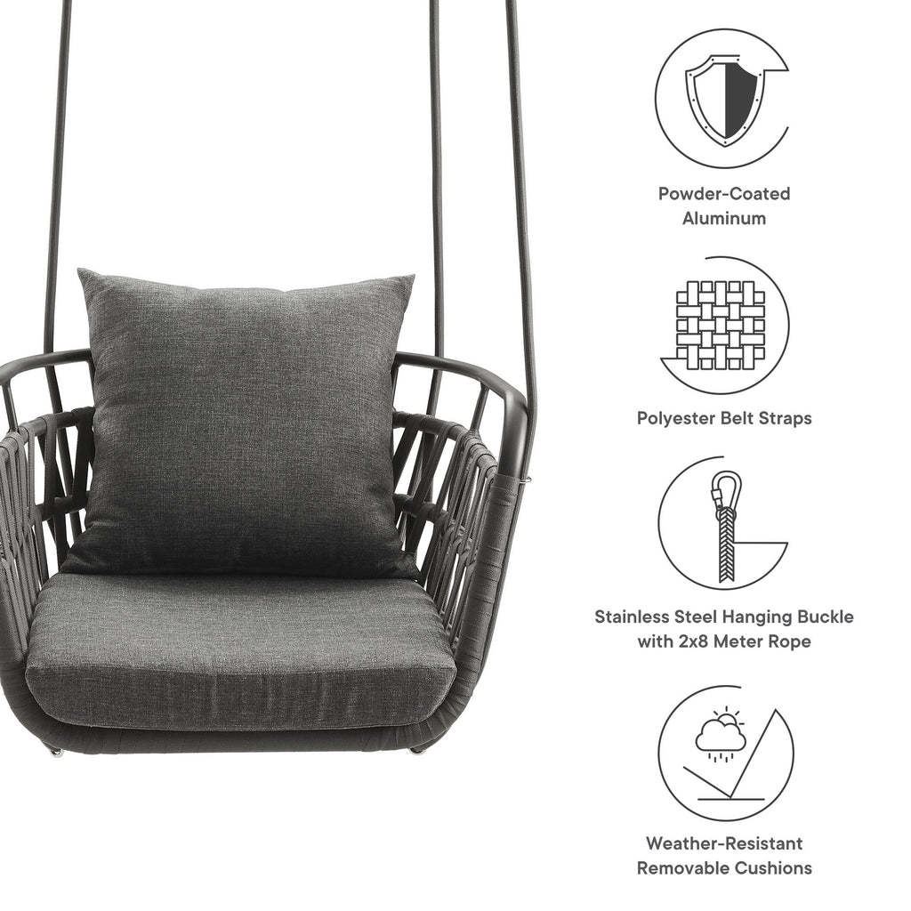 Kaliah Outdoor Patio Aluminum Swing Chair by Modway, view 13
