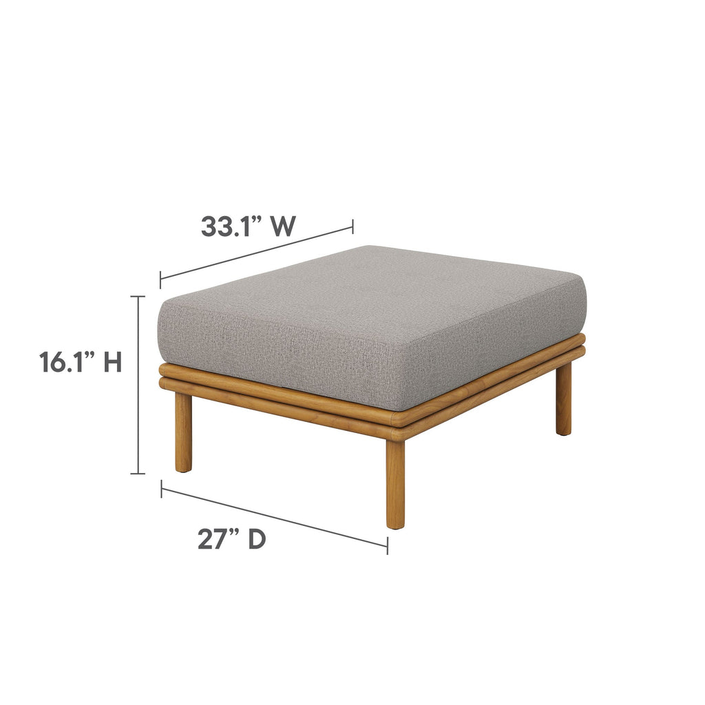 Wren Outdoor Patio Teak Wood Armchair and Ottoman Set by Modway, view 15