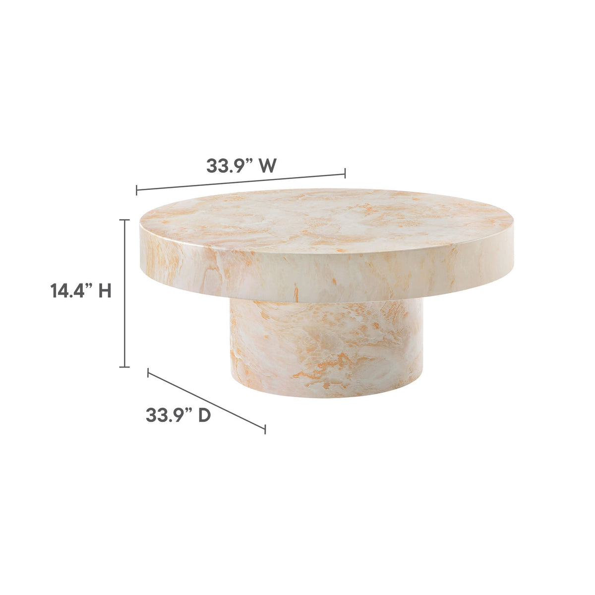 Alora Indoor - Outdoor Patio Concrete Round Coffee Table by Modway, view 13