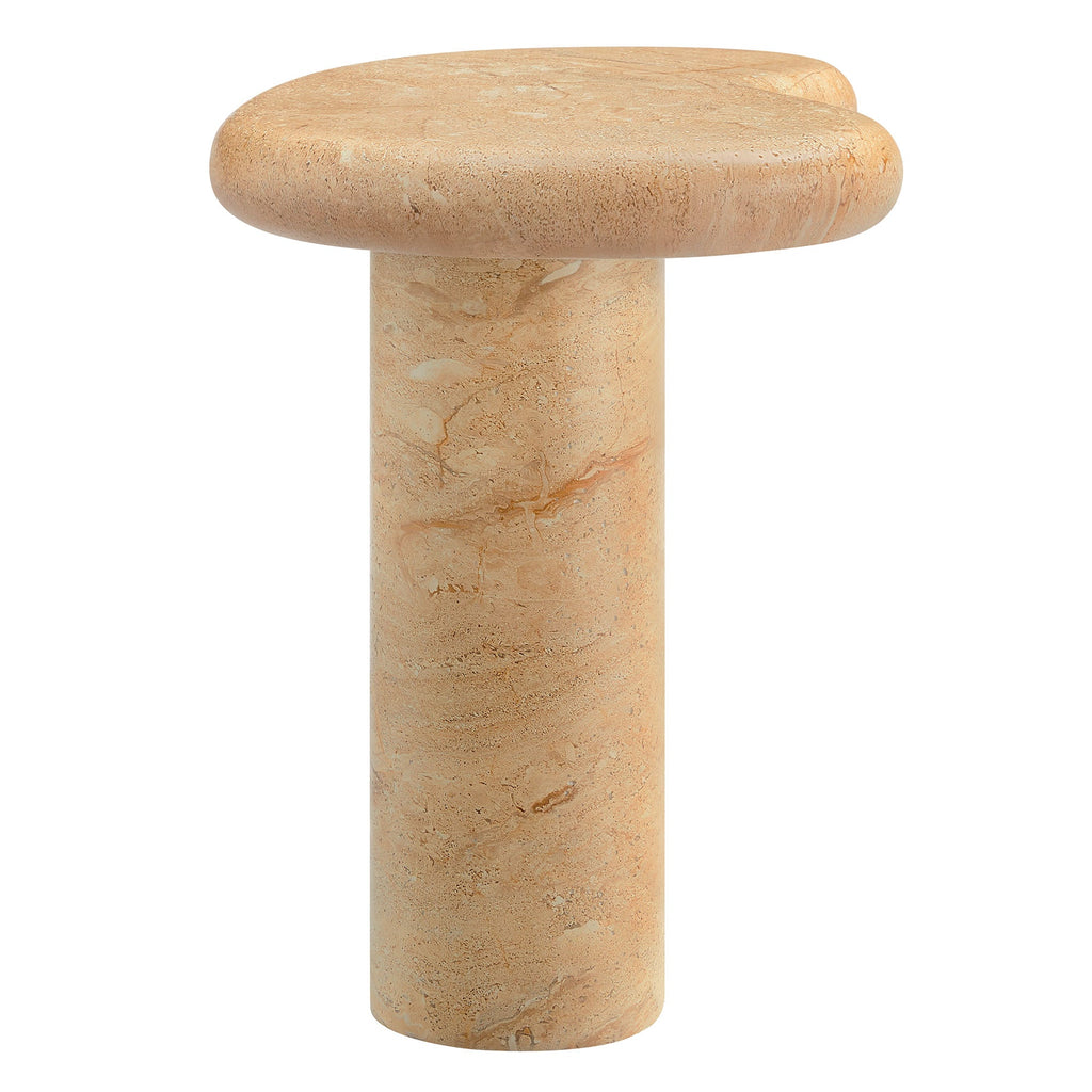 Elowen Indoor Outdoor Patio Textured Faux Travertine Side Table, view 5
