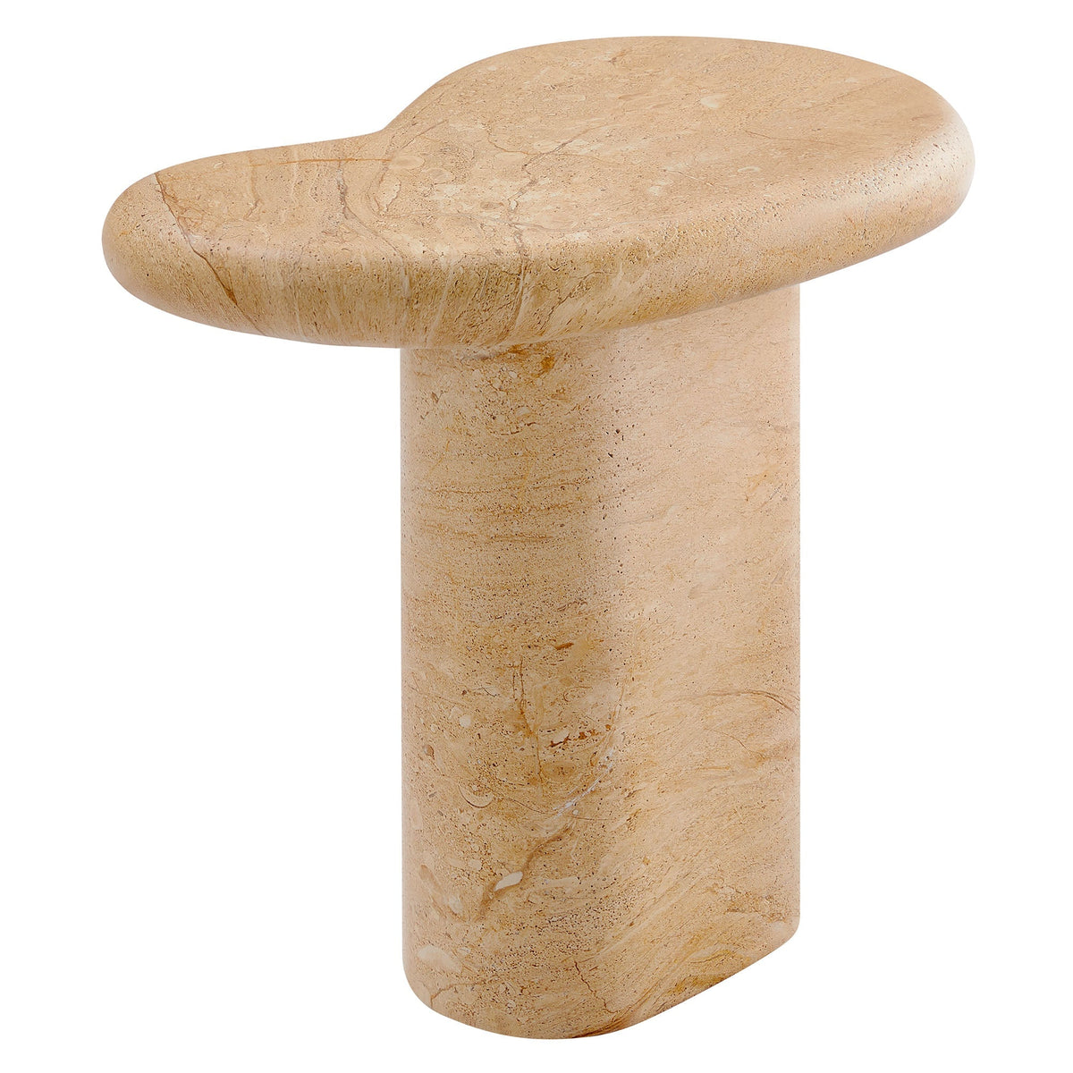 Elowen Indoor Outdoor Patio Textured Faux Travertine Side Table, view 6