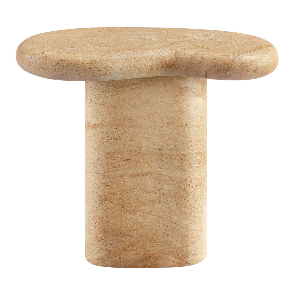 Elowen Indoor Outdoor Patio Textured Faux Travertine Side Table, view 7