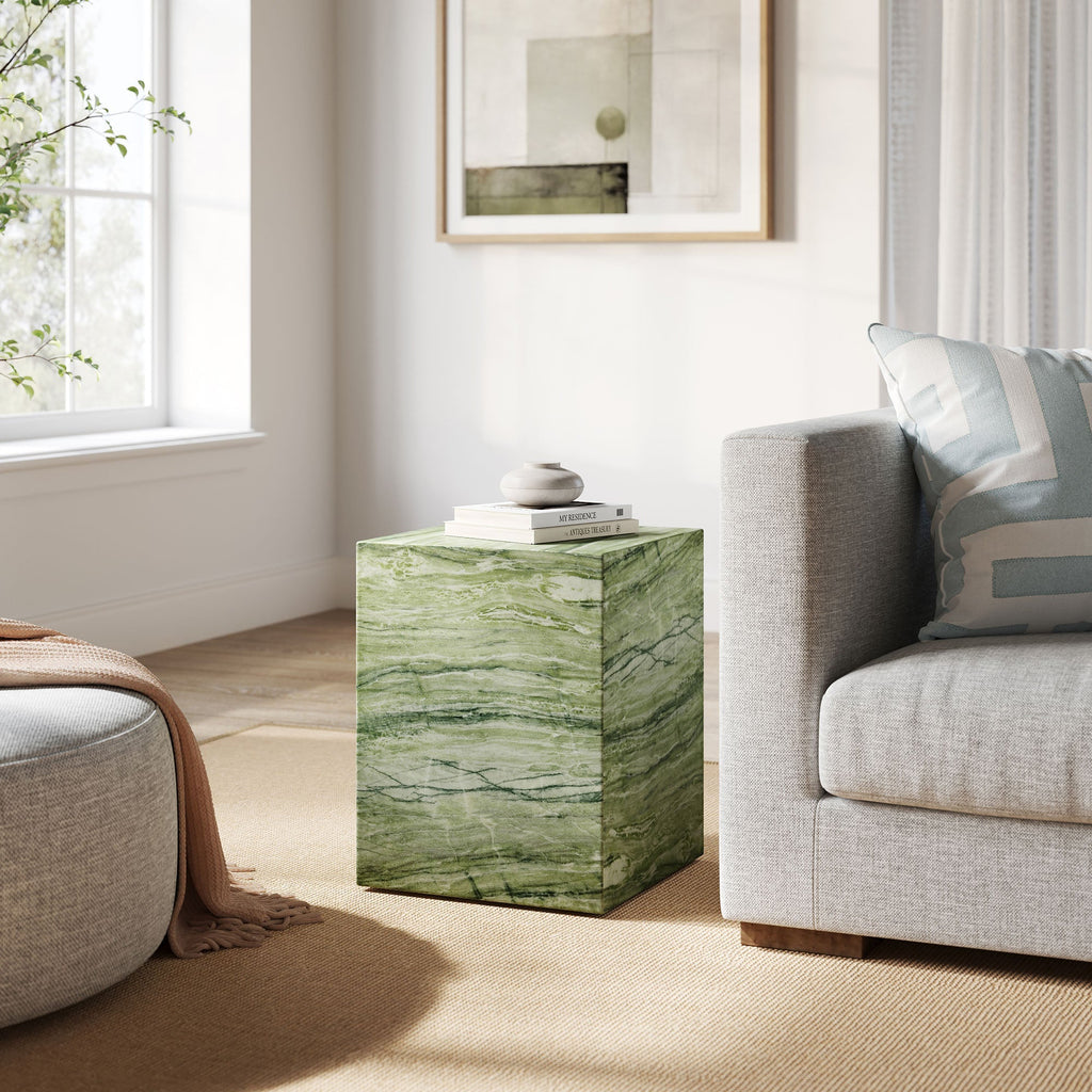 Jordana Square Plinth Indoor - Outdoor Patio Concrete Side Table, view 7