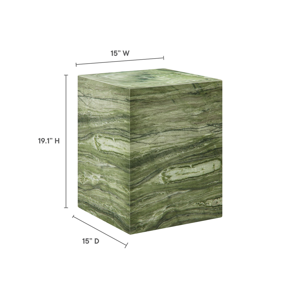 Jordana Square Plinth Indoor - Outdoor Patio Concrete Side Table, view 3
