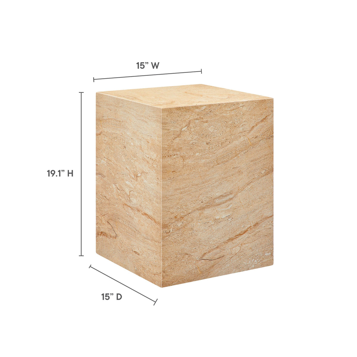 Jordana Square Plinth Indoor - Outdoor Patio Concrete Side Table, view 11