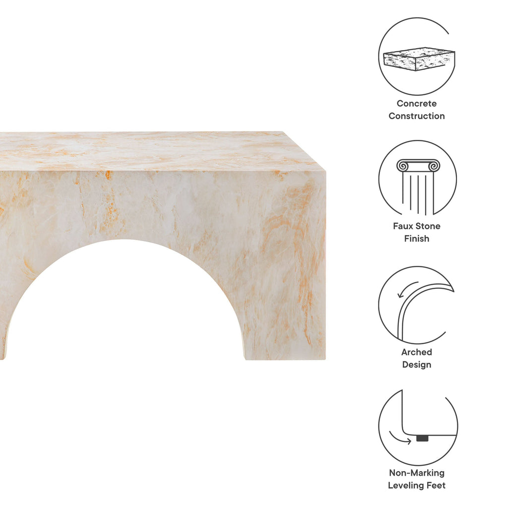 Valen Indoor - Outdoor Patio Arched Concrete Coffee Table by Modway, view 12