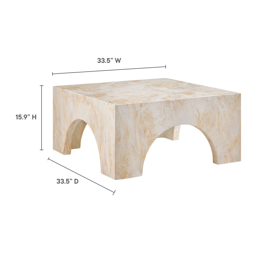 Valen Indoor - Outdoor Patio Arched Concrete Coffee Table by Modway, view 13