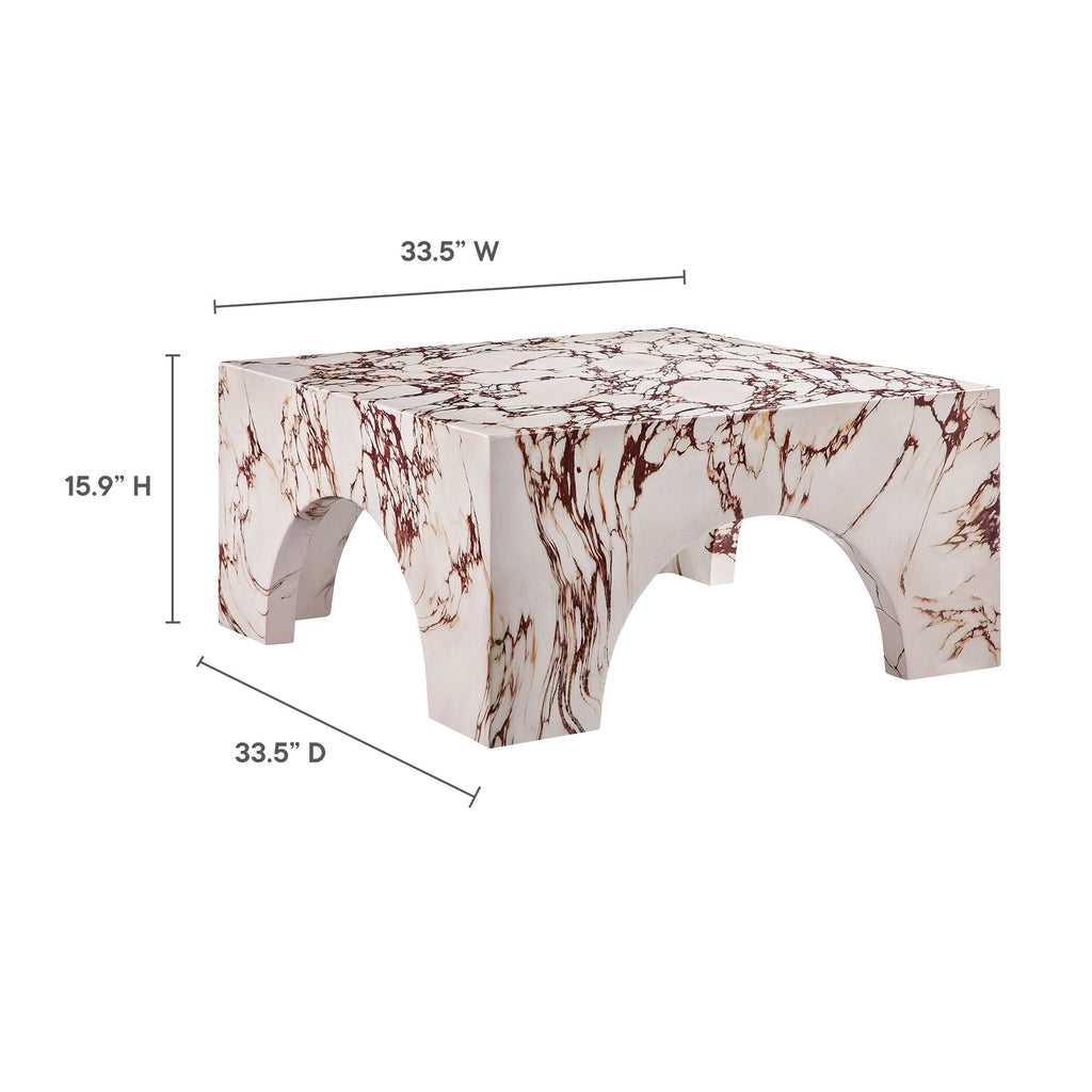 Valen Indoor - Outdoor Patio Arched Concrete Coffee Table by Modway, view 2