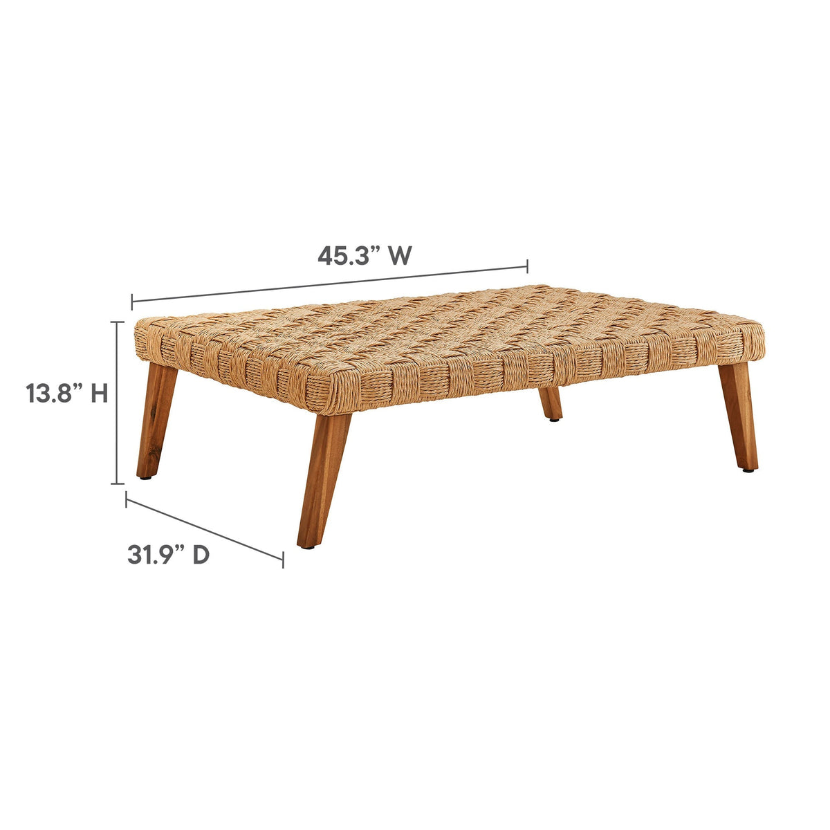 Thames Outdoor Patio Wicker Rattan Coffee Table by Modway, view 2