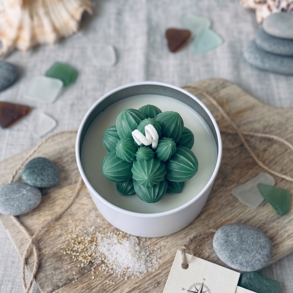 Emerald Leaf Succulent Candle, view 2