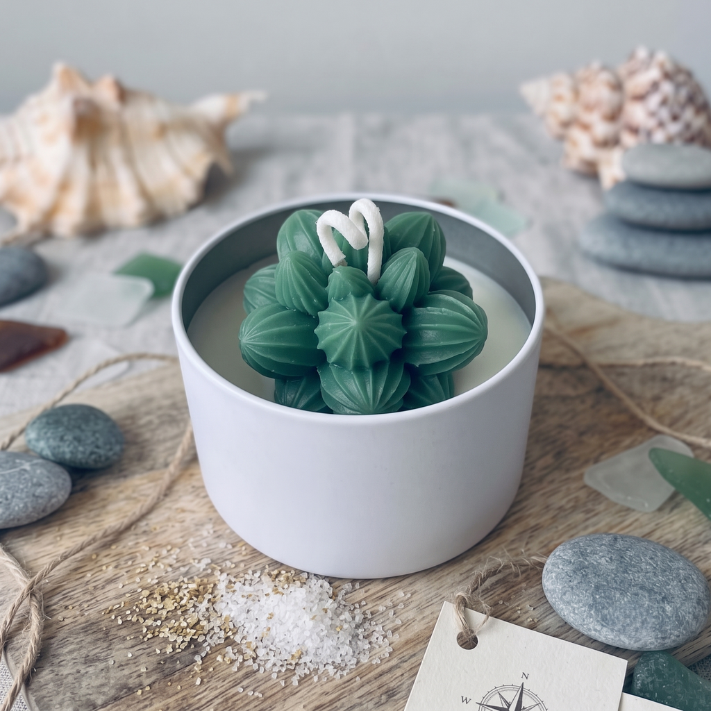 Emerald Leaf Succulent Candle, view 3