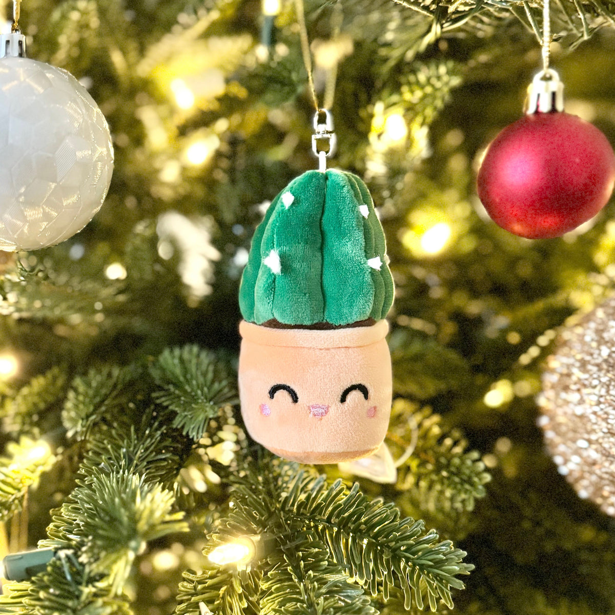 Cuddly Cactus Plush Keychain – 5″ Plant Lover Bag Charm, view 3