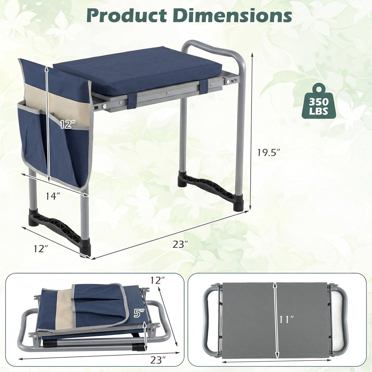 Foldable Garden Kneeler and Seat for Seniors Gardeners, view 11