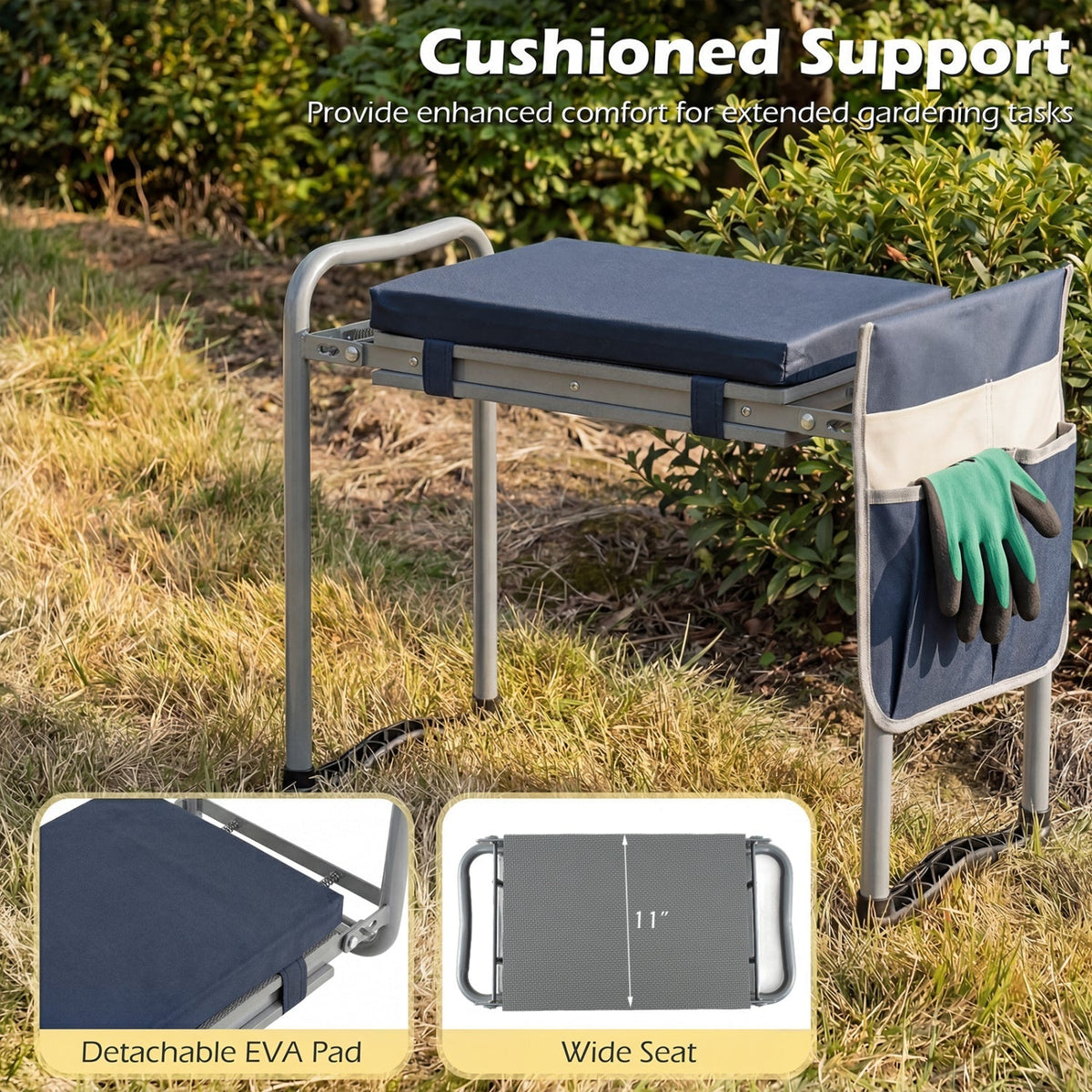 Foldable Garden Kneeler and Seat for Seniors Gardeners, view 15