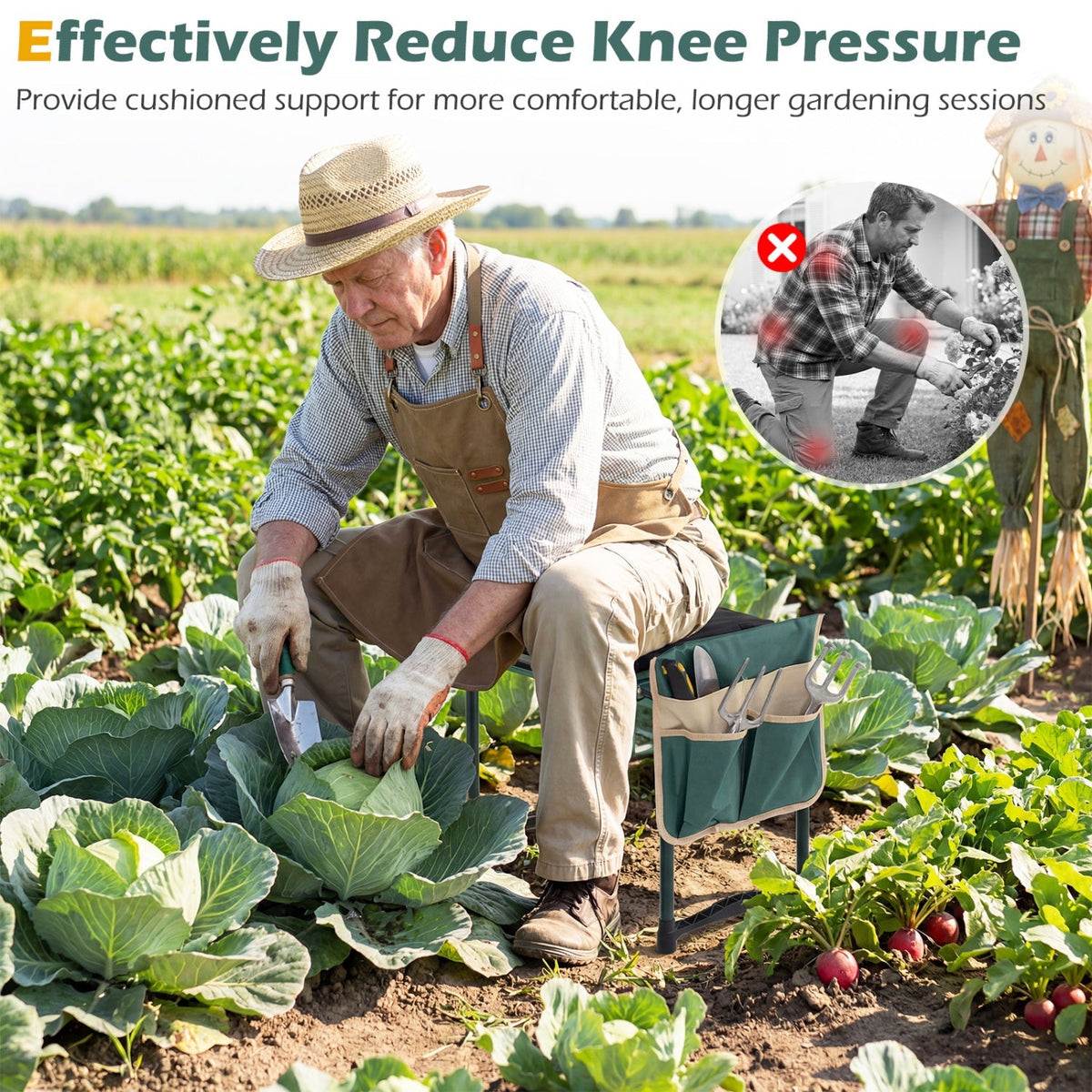 Foldable Garden Kneeler and Seat for Seniors Gardeners, view 5