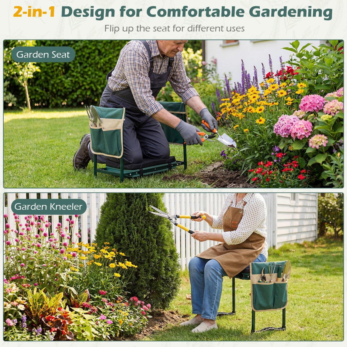 Foldable Garden Kneeler and Seat for Seniors Gardeners, view 6