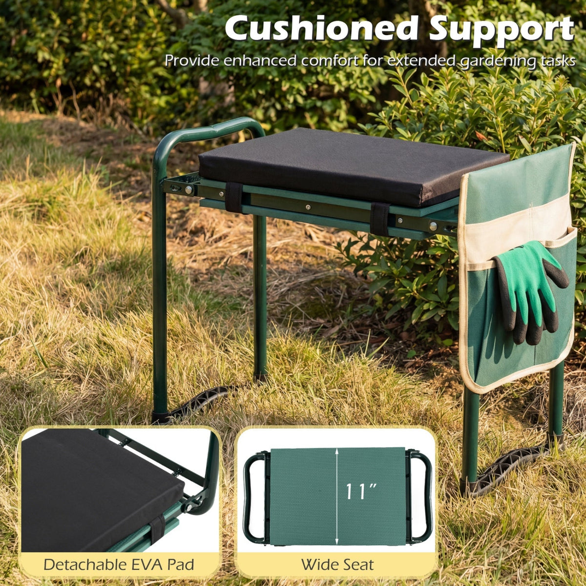 Foldable Garden Kneeler and Seat for Seniors Gardeners, view 8