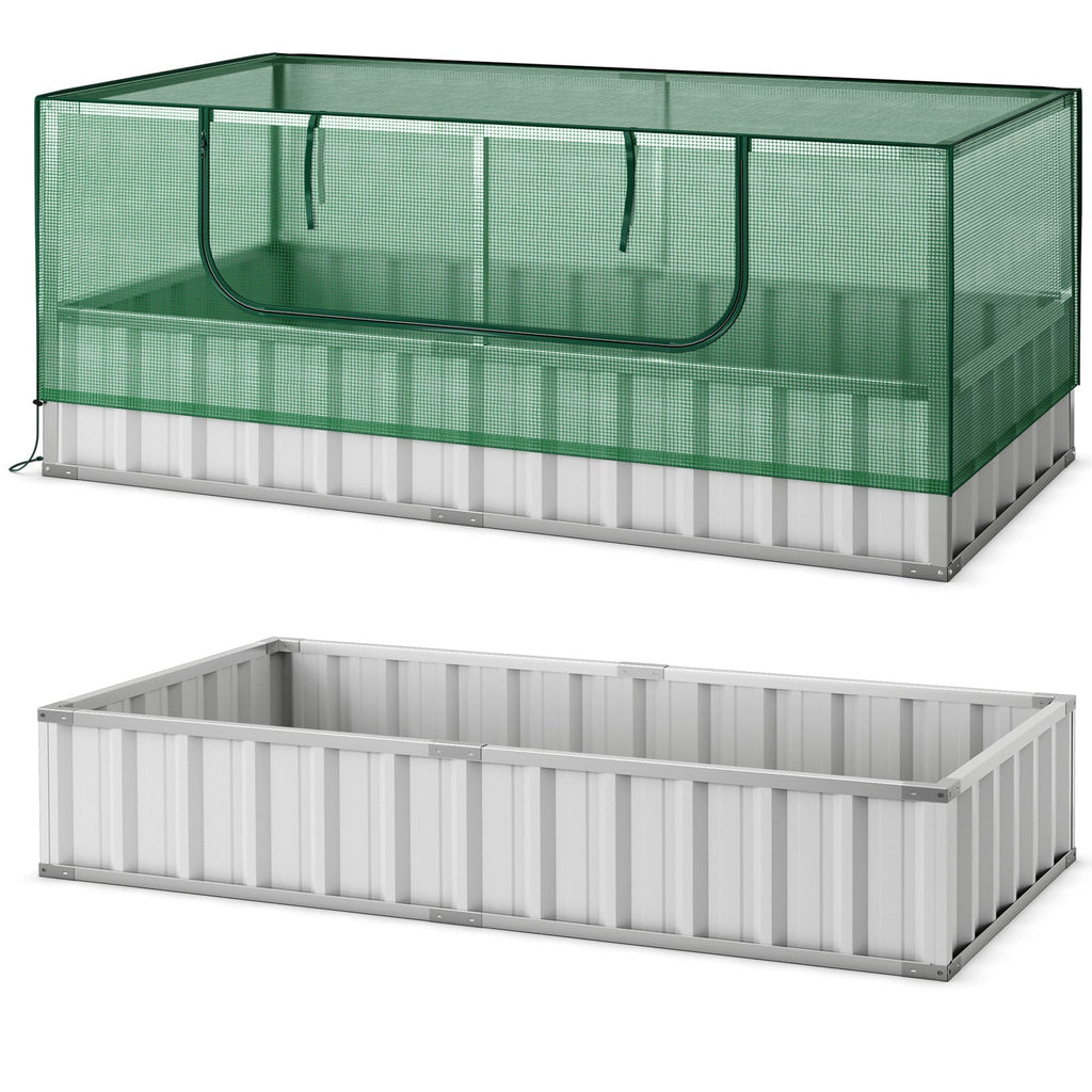 Galvanized Raised Garden Bed with Greenhouse Cover, view 3
