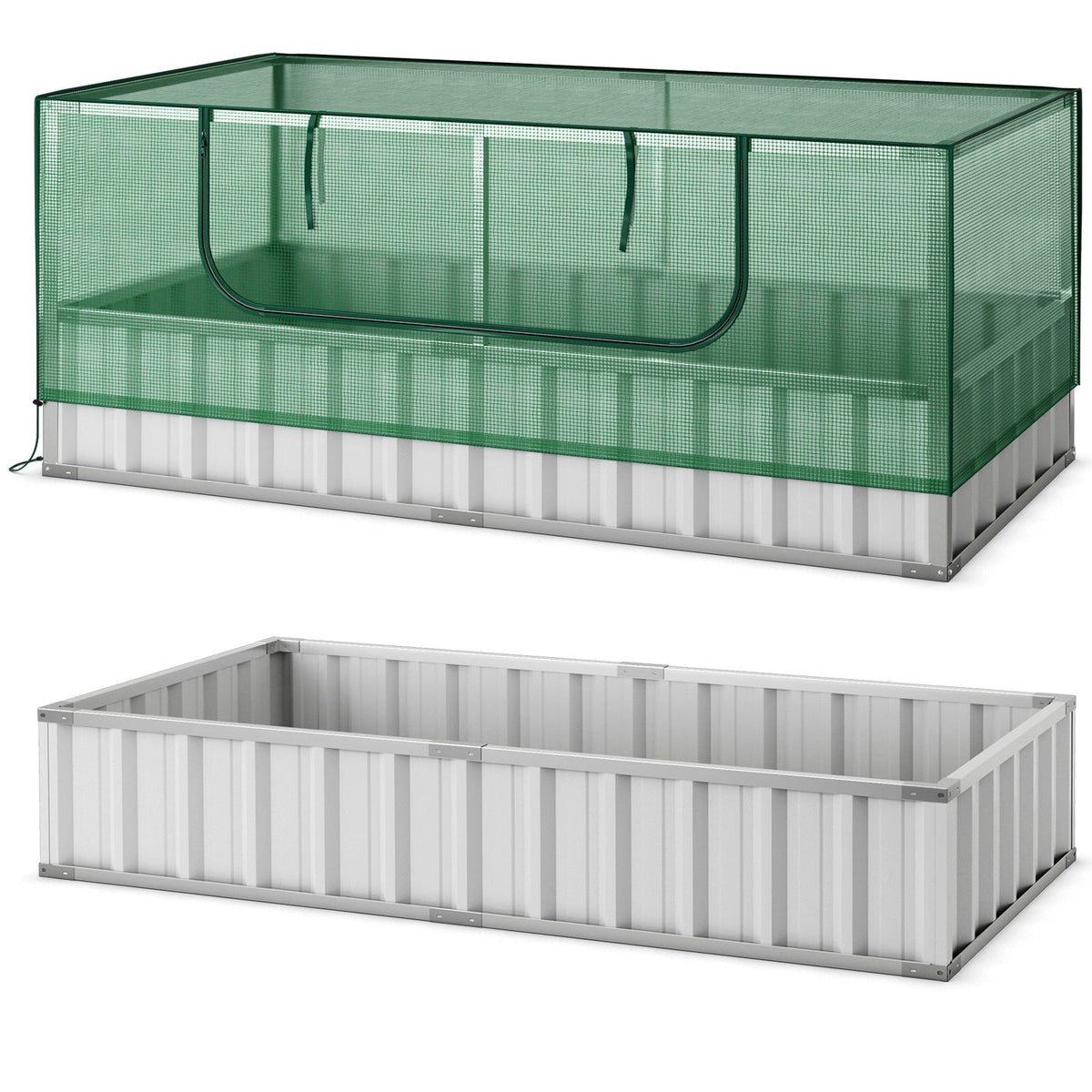 Galvanized Raised Garden Bed with Greenhouse Cover, view 3