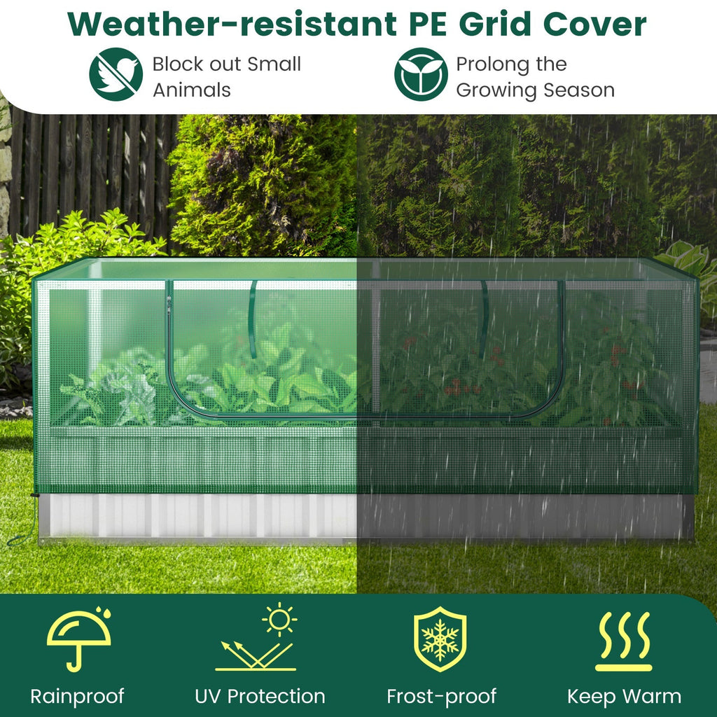 Galvanized Raised Garden Bed with Greenhouse Cover, view 6