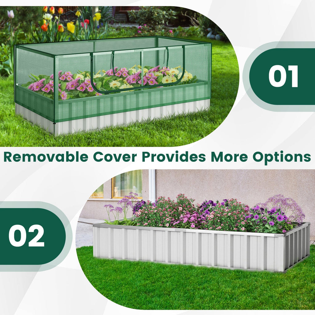 Galvanized Raised Garden Bed with Greenhouse Cover, view 8