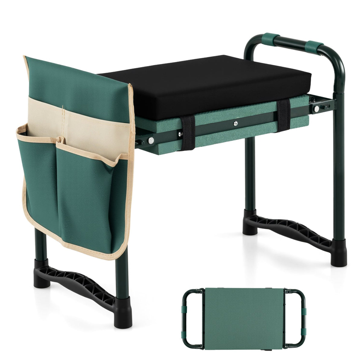Garden Kneeler and Seat Foldable Gardening Stool with Wide EVA Foam Padding, view 3