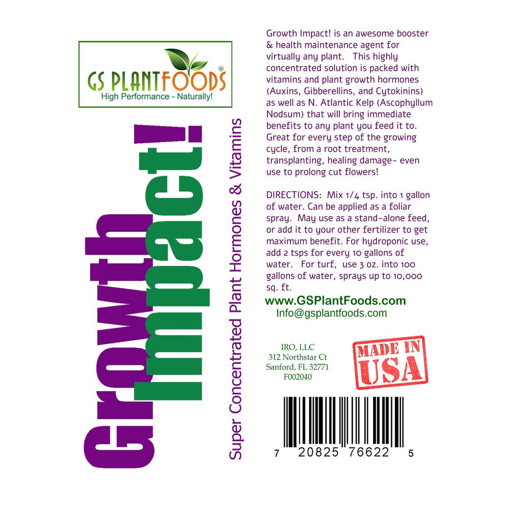 Growth Impact Super Plant Vitamins and Hormones- 8 ounce bottle, view 2