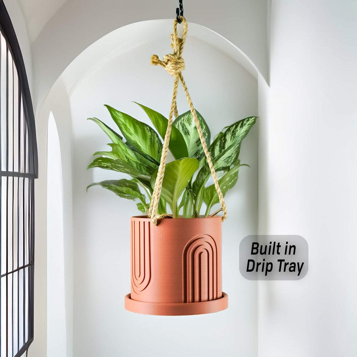 Indoor Hanging Planter for Indoor, 4 or 5 inch Hanging Plant Pot Unique Gift, 3D Printed Planter, Outdoor