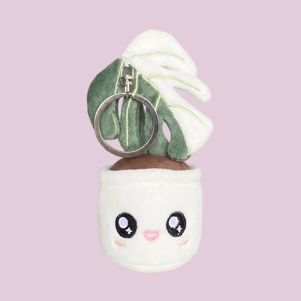 Monstera Albo plush keychain