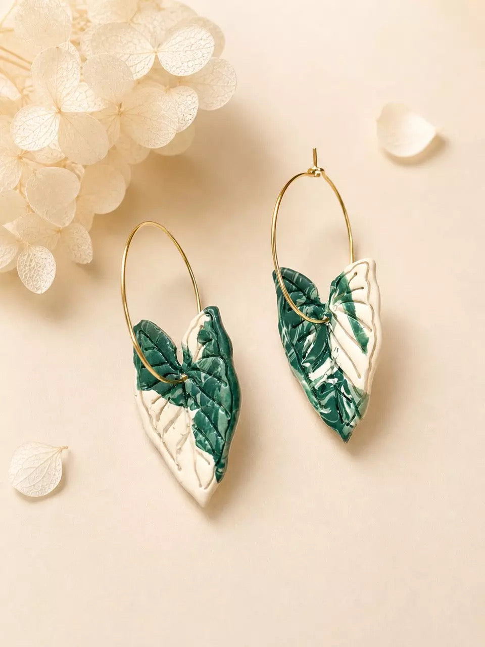 Alocasia Frydek Variegated Earrings