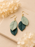 Hoya Layered Dangle Earrings (Green)