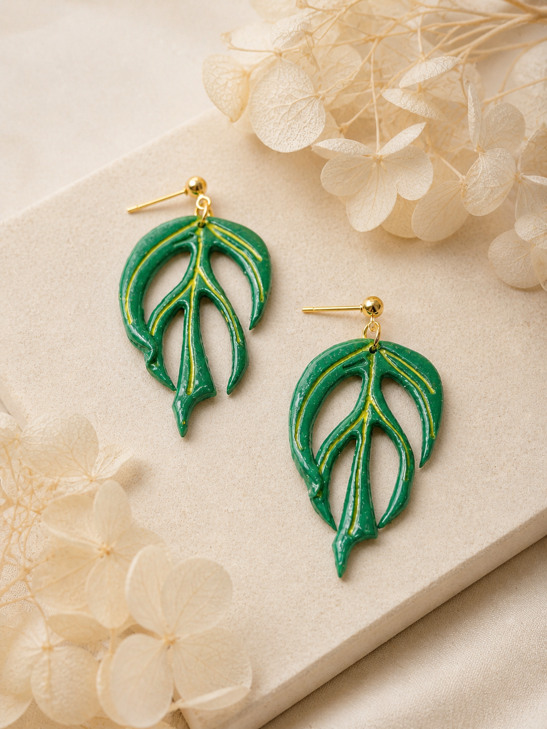 Philodendron Burle Marx Flame Earrings