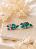 Alocasia Variegated Stud Earrings