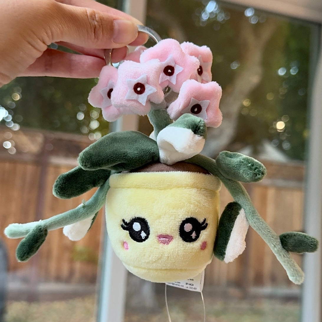 Hoya Carnosa ‘Krimson Queen’ Plush Keychain – 5 inch Variegated Houseplant Bag Charm, view 3