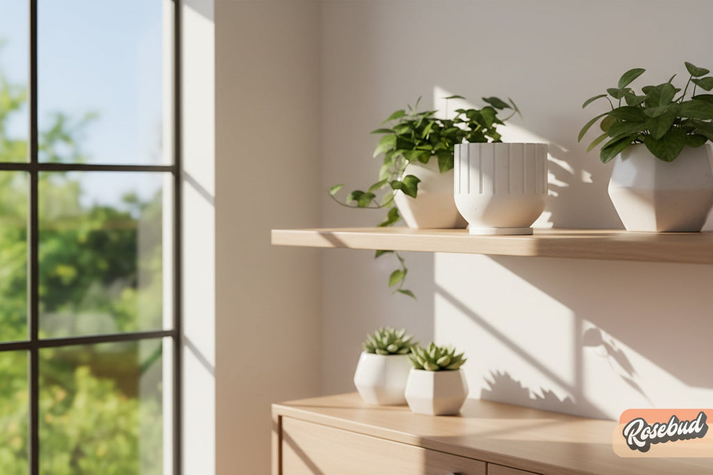 Modern Indoor Planter with Drainage – 3D Printed Fluted Plant Pot, Vertical Ribbed Design, Minimalist, view 3